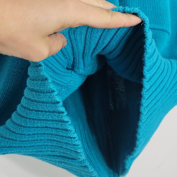 Vintage Blue 100% Cotton Collared Pocket Retro Knitted Short Sleeve Sweater Sz M - Picture 5 of 12